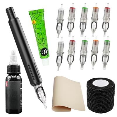 Kit Hand Poke Tatuaje Manual - Completo y Profesional (Negro)