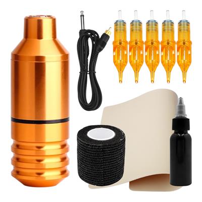 Kit Tattoo con Máquina Pen King Kong 17 (Naranja) + Accesorios