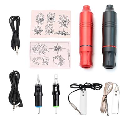 Kit Tattoo Doble Pen - 2 Máquinas, 2 Cables, 2 Ped