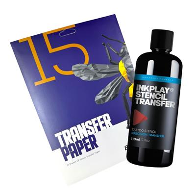 Papel Hetográfico Bee Tattoo (x15 Unidades) + Inkplay Stencil 110ml