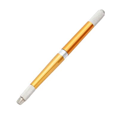 Tebori Pluma Microblading Popu Pmu Manual Doble Pen B20 (Dorado)