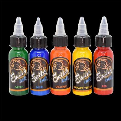 Set Tintas Tattoo Sailor Ink 1oz. (x5 Unidades) Pack 1