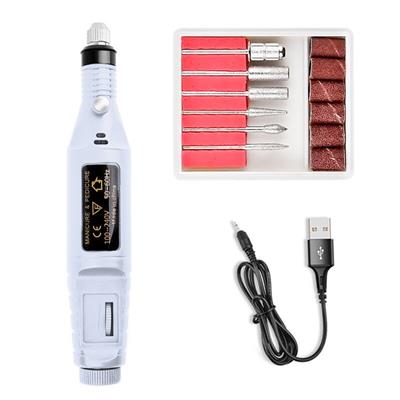 Torno Electrico para Manicura Pedicura JQ20 USB + Accesorios (Blanco)