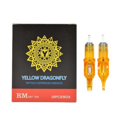 Caja Cartuchos Tattoo Yellow Dragonfly (x20un) Round Mag 1205RM